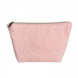 Holdbar bærbar bærbar lille naturfiber lynlås kosmetisk taske