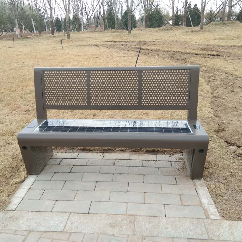Solar Park Bench Public Street Seats med trådløs opladning