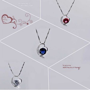 925 Sølv vedhæng boutique mode krystal mikro-indlagt Love Pendant Europa og Amerika