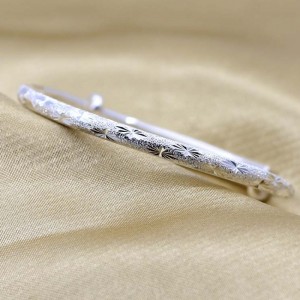 999 sølv armbånd fuld stjerne kvindelig stil Simple Round Tube malet hånd armbånd