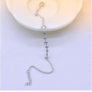 925 Sølv armbånd Kvindelig Simple Sweet Crystal armbånd
