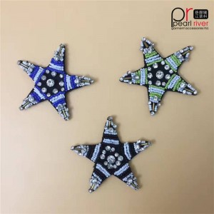 Tilpasset og lagerstjerne design harpiks perle broderet patch 2019 engros