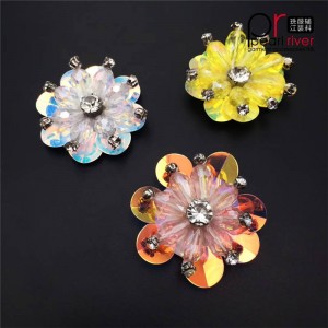 Skønhed bling-bling paljetter blomster med perlen