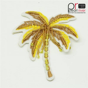 Coconut Palm Yellow Rhinestone Patch Ny mode til dekoration tilpasset