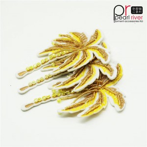 Coconut Palm Yellow Rhinestone Patch Ny mode til dekoration tilpasset