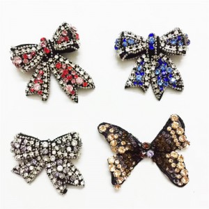 Seneste skønhed bowknot Rhinestone Patch Crystal sommerfugl