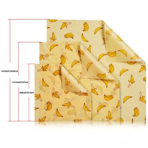 FDA certificeret bivoks madpakning papir bivoks genanvendelig fødevarepapir 3 pakning