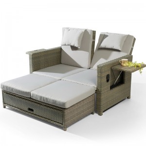 Havefoldning Liggende plast Rattan solsenge