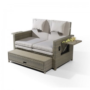 Havefoldning Liggende plast Rattan solsenge