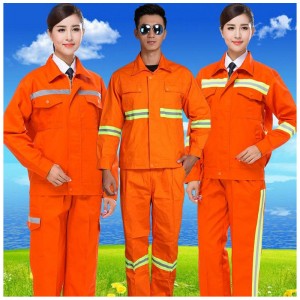 Fluorescerende røde overalls med høj synlighed