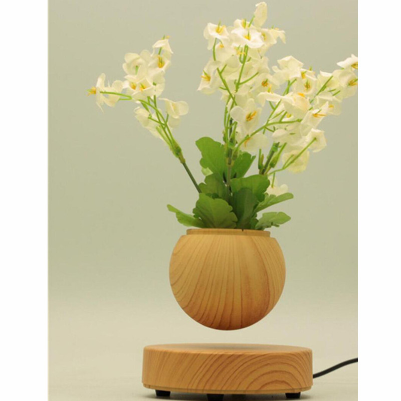 træ rund base magnetisk levitating flydende luft bonsai dam pot blomsterpot