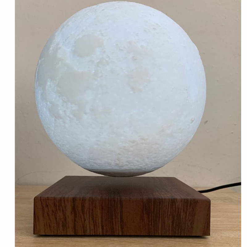 træ magnetisk levitating månelampe 6 tommer flydende månelys til gave