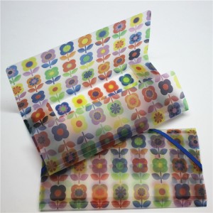 PP Plastic File box mappe med elastik