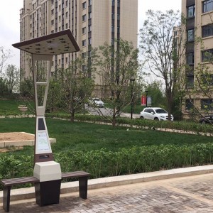 Ourdoor Advertising Pole Solar Seat Park Bench Mobil oplader
