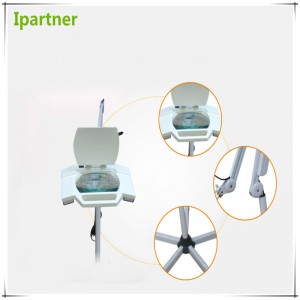 Ipartner Hot sælger kosmetisk forstørrelseslampe til hudtestning med køligt lys Firkantet glas