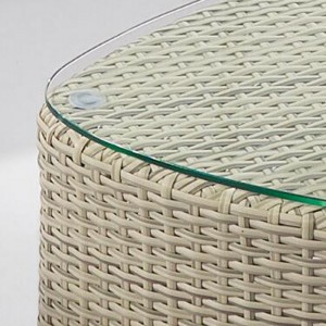 Lille 2-personers hjørne Rattan Garden Sofa Set