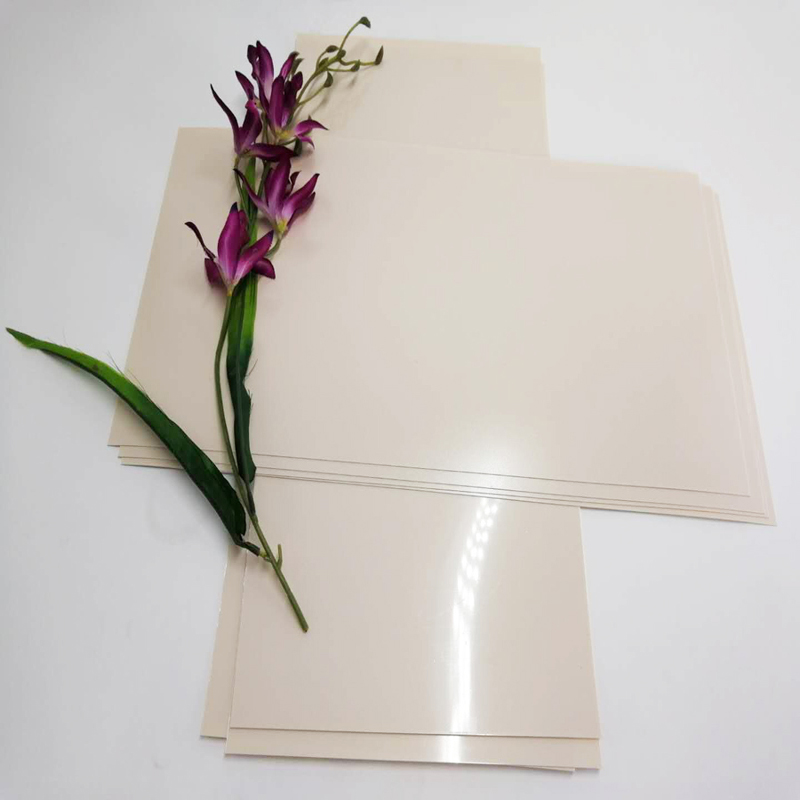 Høj kvalitet 0,5 mm abrikosfarve stift PET-plast polyesterplade til møbler