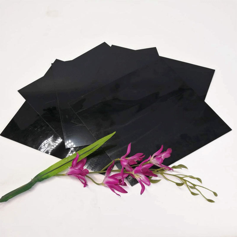 Varmt salg 1.0 mm sort højglans hård polyesterplastplade til møbeldekor