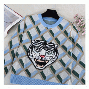 Ny ankomst Tiger Head Jacquard Toppe Damer Vinter efterår Sweater Pullover