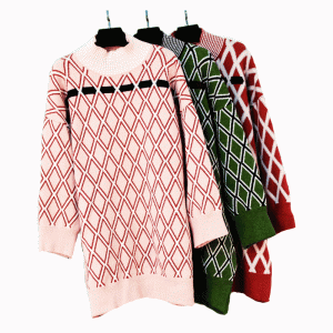 Halv Turtleneck Plus Size kvinders strikket sweaterekjole