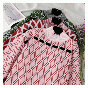 Halv Turtleneck Plus Size kvinders strikket sweaterekjole