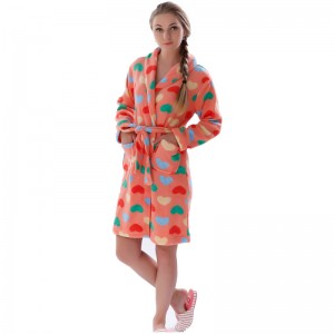 Kvinder trykt fleece kåbe voksen pyjama