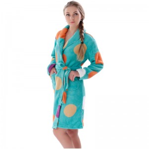 Voksen trykt fleece pyjamas kvindekåbe