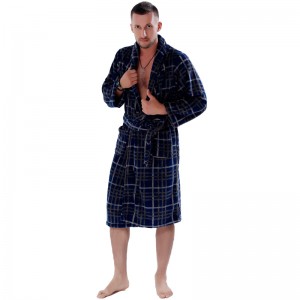 Par Fleece Robe Stribet trykt pyjama