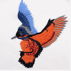 Tilpasset strik til damer med broderet fugl i besætnings-hals Sweater Pullover