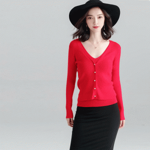 Damer monteret To stykke sæt cardigan og vest sweater