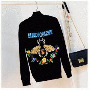 Brugerdefineret design Computer Strik Bee-breve og blomst patchwork kvinder sweater