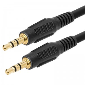 3,5 mm AUX mand til mand stereo lydkabel Hjælpetelefoner kabel MP3-pc - 6 fødder forgyldt