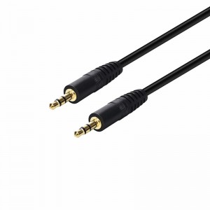 3,5 mm AUX mand til mand stereo lydkabel Hjælpetelefoner kabel MP3-pc - 6 fødder forgyldt