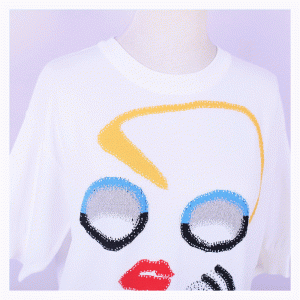 Tilpassede røde læber Jacquard sommer tynde striktrøjer