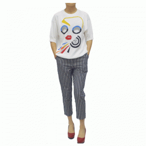 Tilpassede røde læber Jacquard sommer tynde striktrøjer