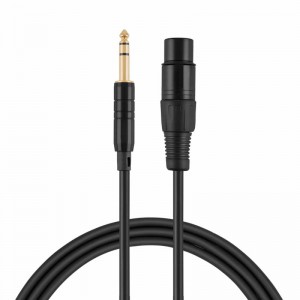 TRS 6,35 mm (1/4 inch) han til XLR hunkabel, sort