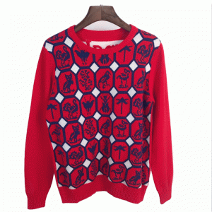 Brugerdefineret vinter tyk top klud dyr Jacquard kvinders strik sweater