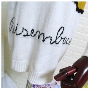 Amerikansk / europæisk størrelse Daisy Flower Jacquard Dame Pullover Sweater kjole