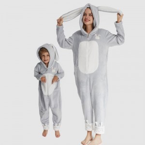 Familie matchende flanel fleece broderi onesie