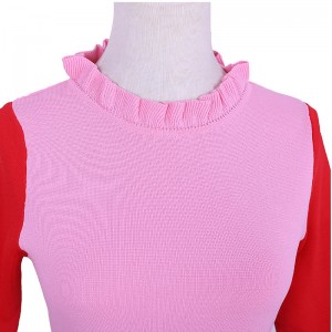 2018 Sommer Cowl Neck Kortærmet Dame to stykker sæt strik sweater kjole