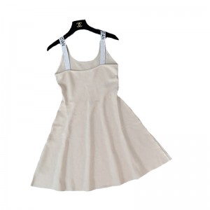 Sommerstrik til damer, ærmeløs LOGO Letter A line Sweater kjole