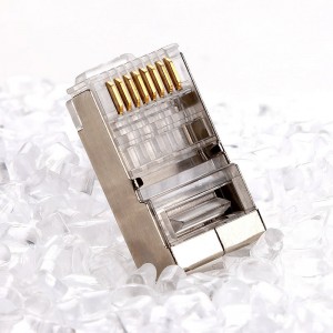 RJ45-stik CAT5E CAT6 Crimp Ethernet-stik STP 8P8C Modulære krystalhovedstik