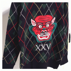 Varmt Dragon Face lappearbejde Vintertykke computerstrikkede trøjer Pullover