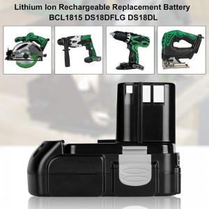 Li-ion 18V 2000mAh udskiftning af elektriske borebatterier til Hitach BCL1815, BCL1820
