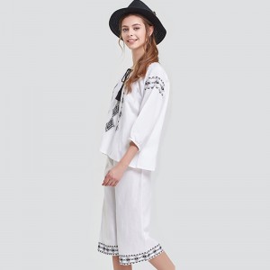 Kvinder trykt hør pyjamas sæt