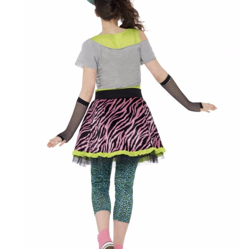 Børnepiger Tilbage til 80'erne Wild Child Costume Dress Skirt Shirt engros