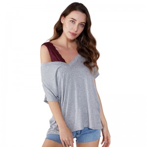 Asymmetrisk nyeste halsdesign Rygfri bluse-design til piger JCGJ190315080