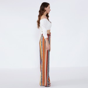 Stripe Custom High Waist Yoga Lounge Brede ben damebukser