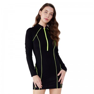 Fabriks OEM høj kvalitet stribe sort wrap billig bandage kjole sommer sort gynge kjole