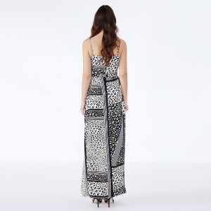 Høj kvalitet Kvinder afslappet Maxi kjole Lang Maxi Mode afslappet Boho Ruffle Blomster Strikket kjole